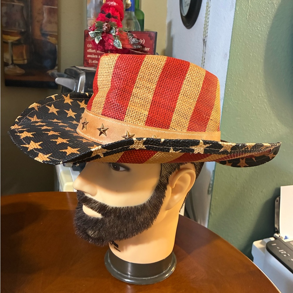 Goldcoast Patriotic Striped/Starred Cowboy Hat